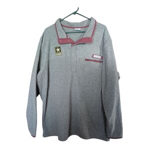 Columbia Pfg US Army Military 1/4 Snap Up Fleece Pullover Jacket SZ XXL Gr/Maroo